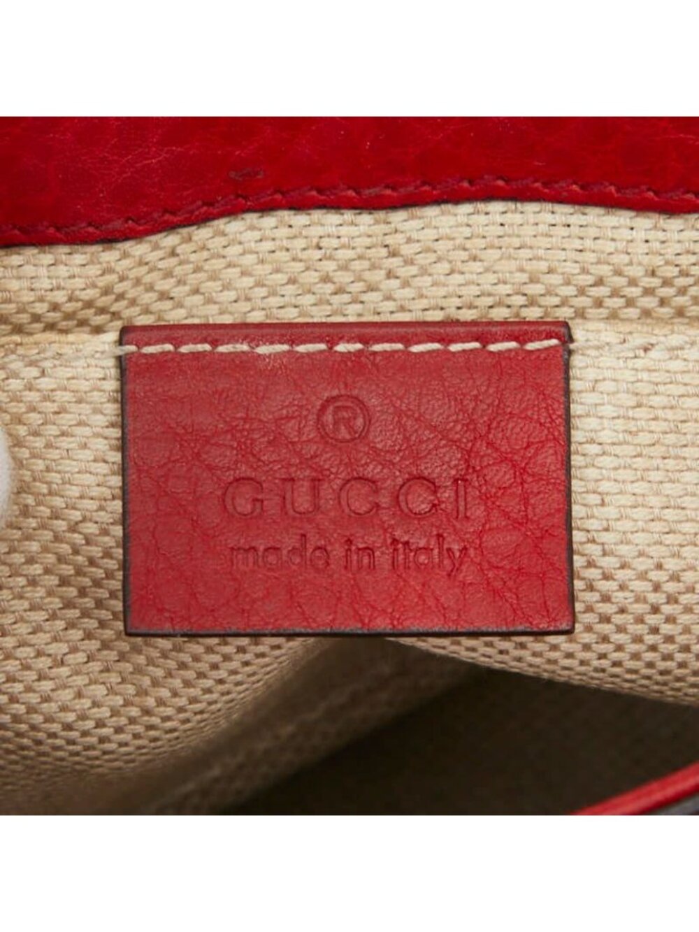 Gucci Soho Interlocking Chain Shoulder Bag Red Leather - Picture 9 of 10